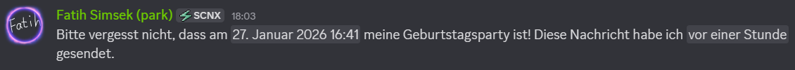 Ein Screenshot, der verschiedene Beispiele für Timestamps zeigt